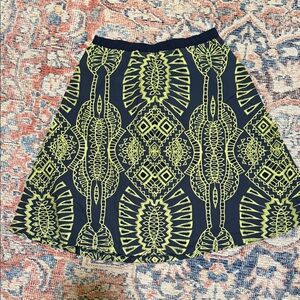 Tart A-Line Skirt - Black and Yellow Geometric